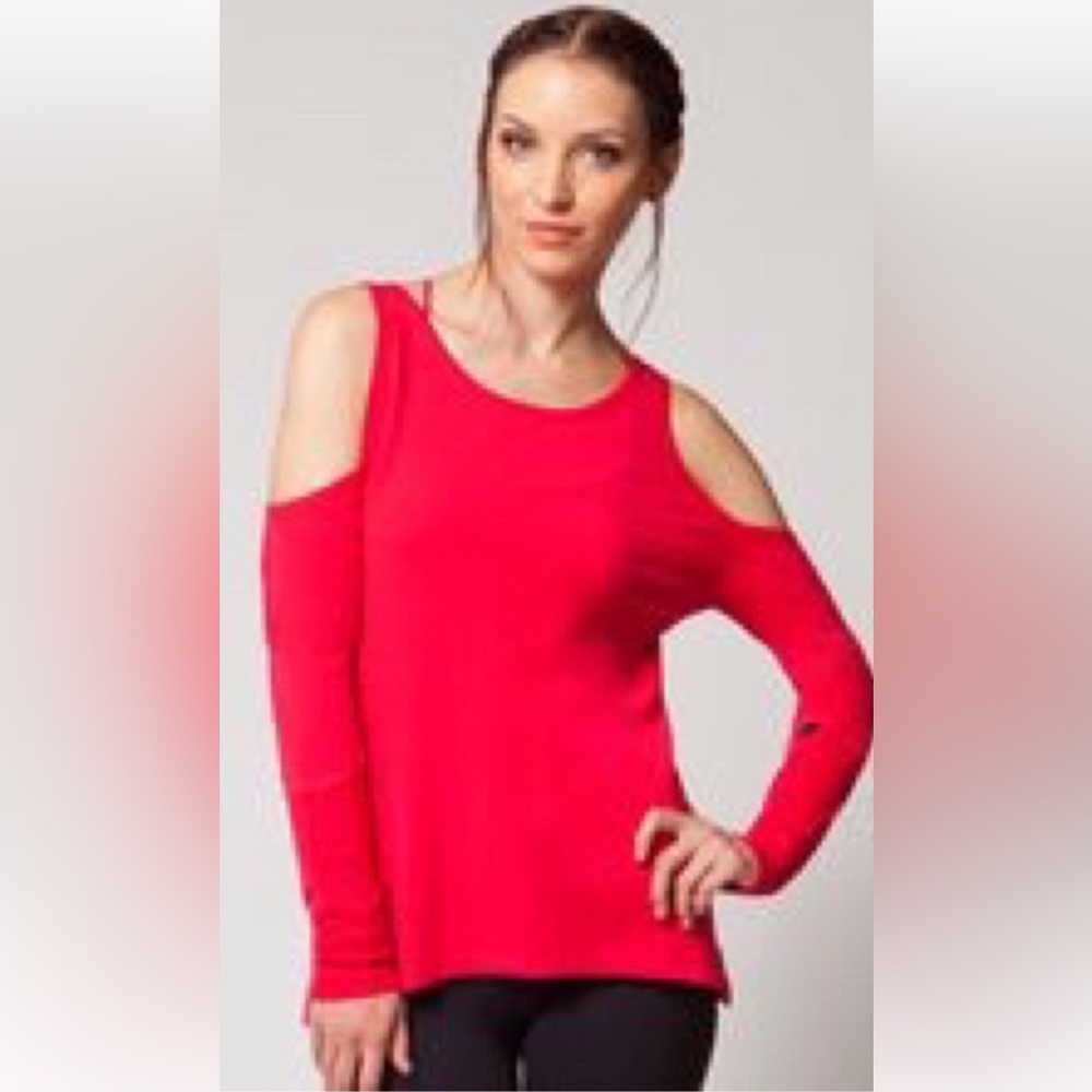 Splits59 Cold Shoulder Long Sleeve Top
